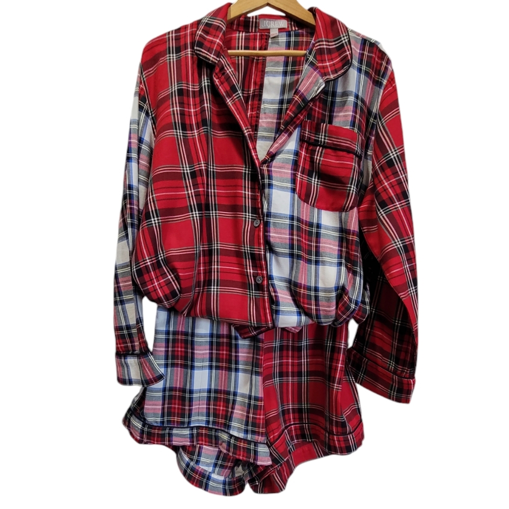 J. Crew Red Plaid Pajama Set